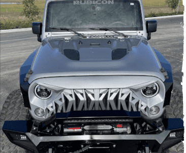 A custom front end on a Jeep Rubicon, installed by Outlander Motorsports in Martinez, CA